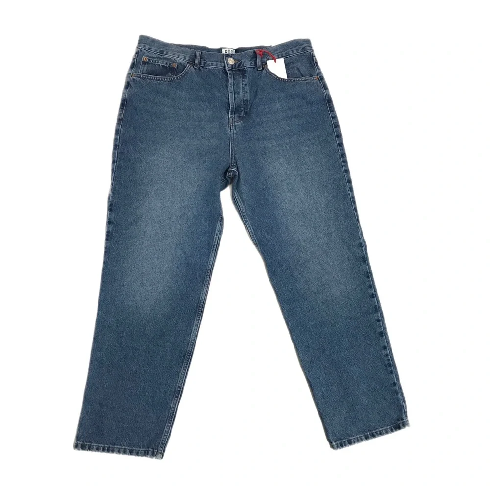 BDG Urban Outfitters Medium Wash Dad Slim Straight Leg Cropped Jean - Picture 1 of 11